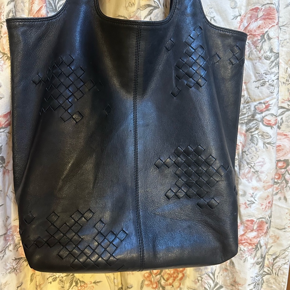 BOTTEGA VENETA Regent Intrecciato black Nappa Leather Tote Bag, Preowned